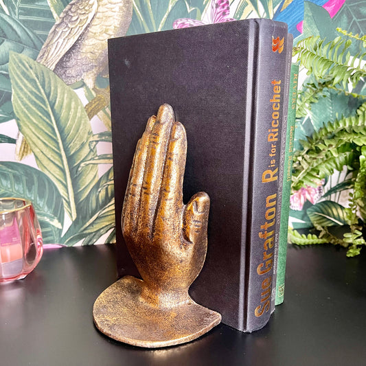 Golden Pair Of Hands Decorative Heavy Bookends