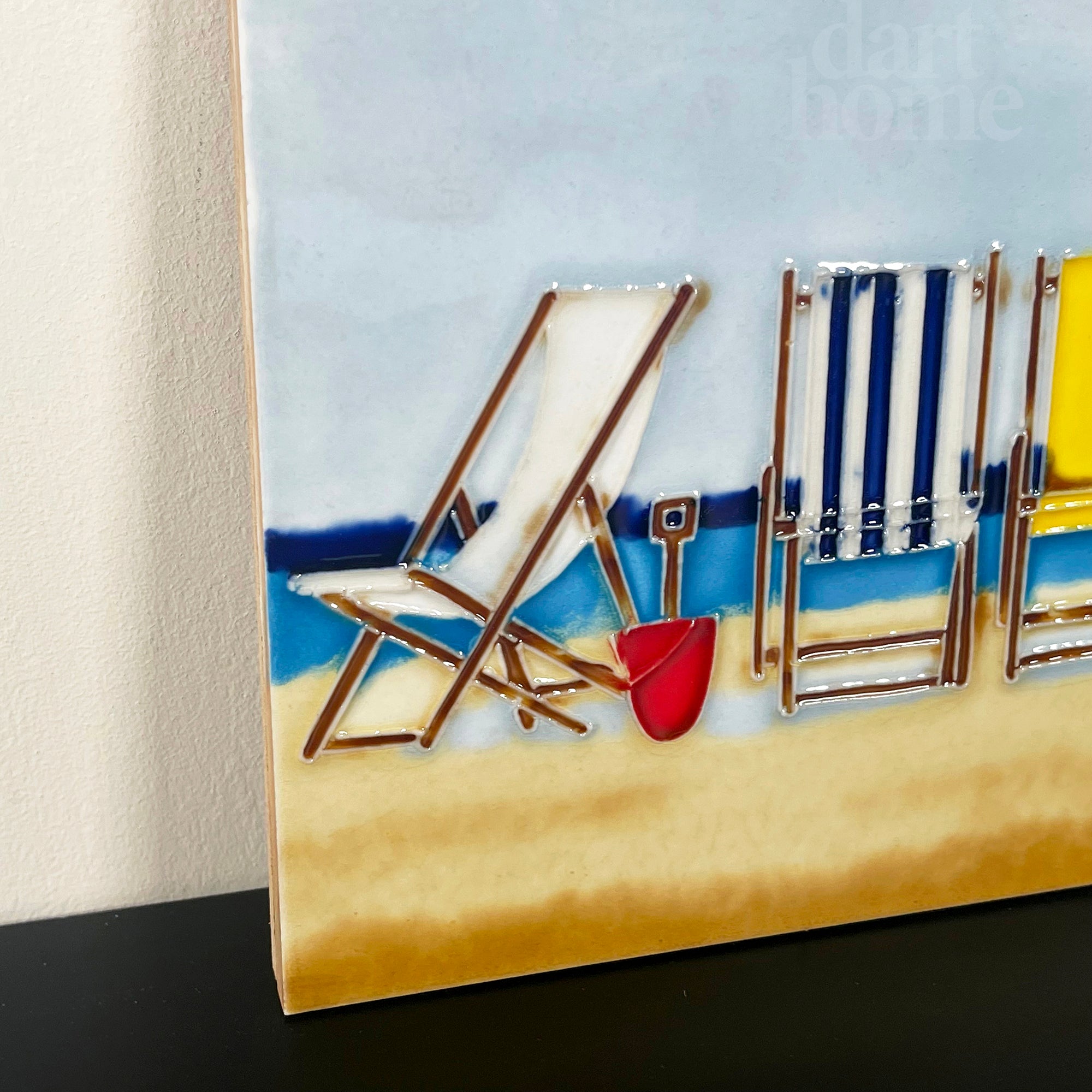 Lounging On The Beach Ceramic Tile Wall Art