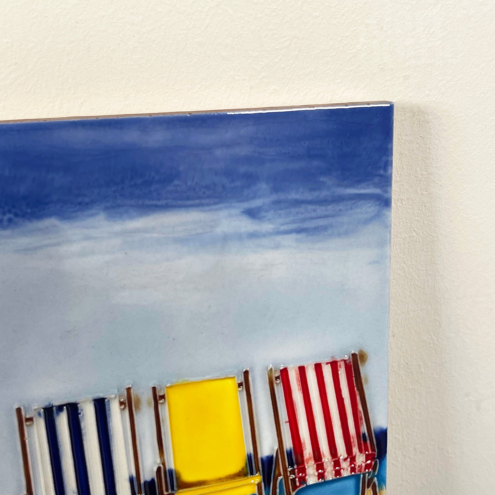 Lounging On The Beach Ceramic Tile Wall Art