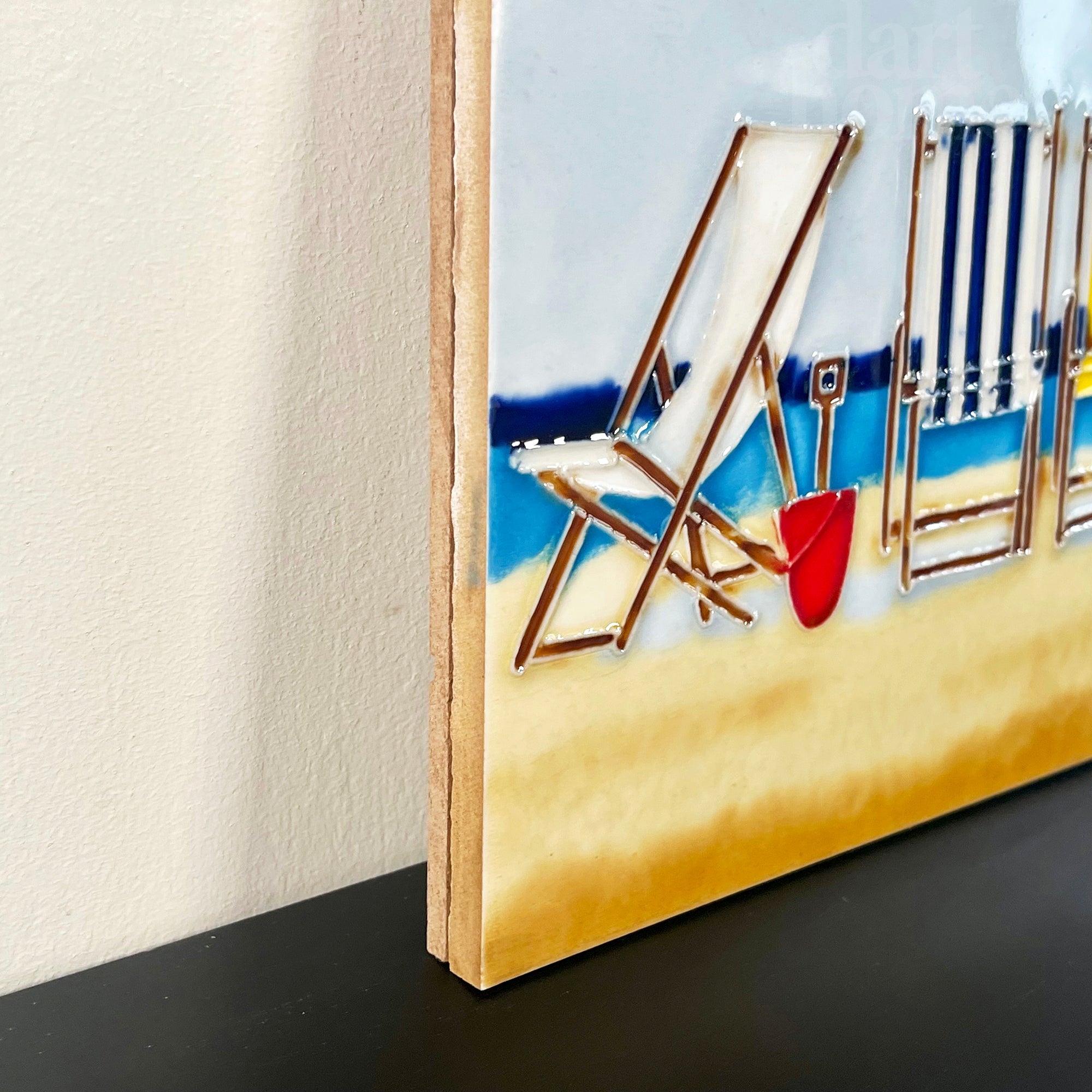 Lounging On The Beach Ceramic Tile Wall Art