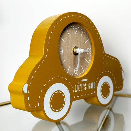 Yellow Car Childrens Clock