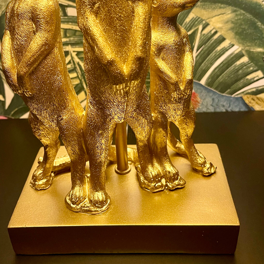 Große goldene Erdmännchen-Mob-Tischlampe