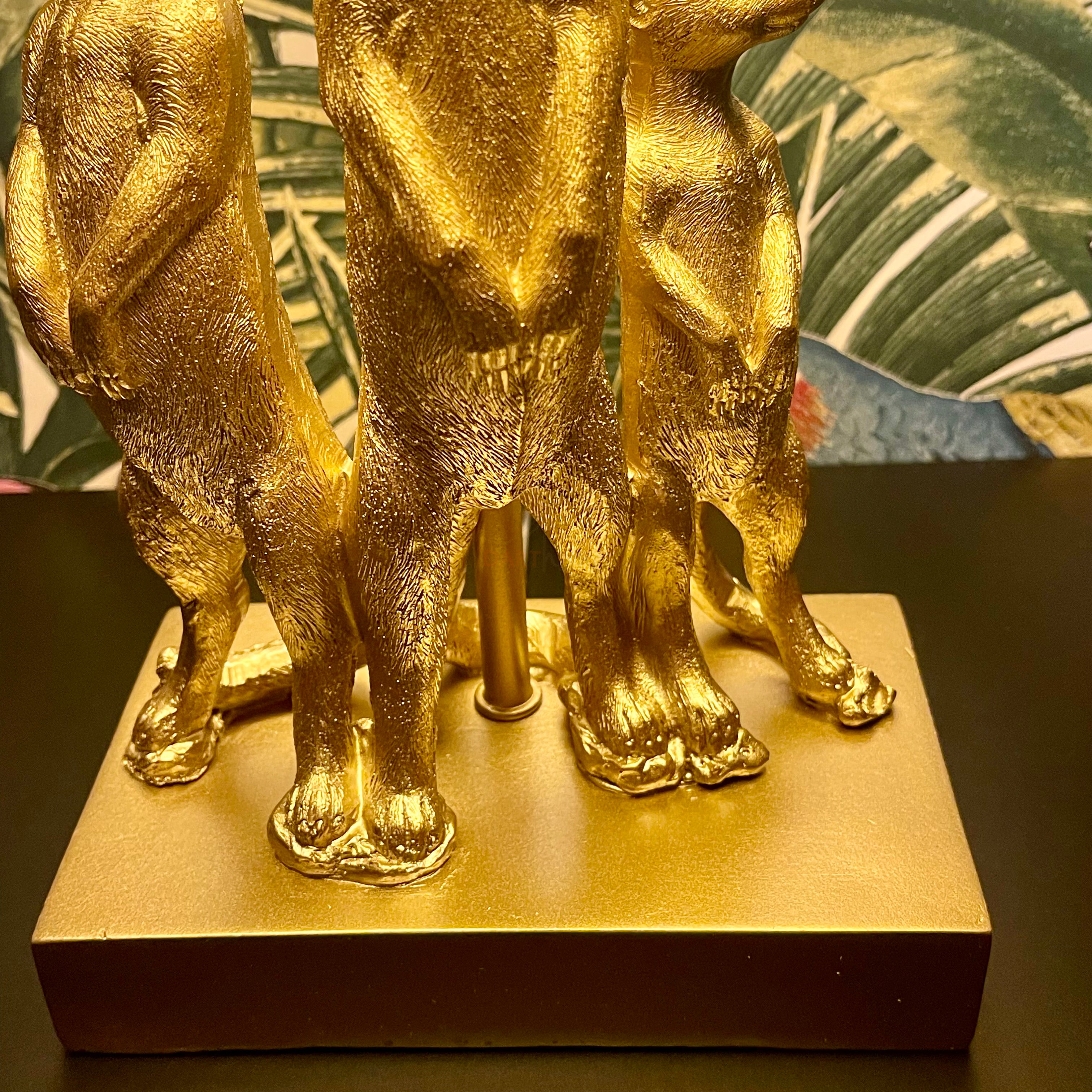 Large Gold Standing Meerkat Mob Table Lamp
