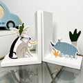 Safari Childrens Bookends - Monkey And Rhino