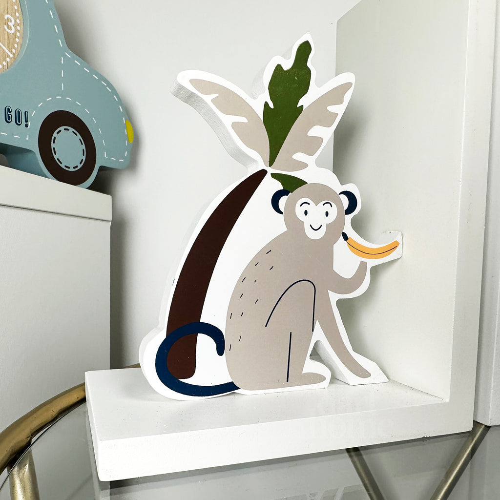 Safari Childrens Bookends - Monkey And Rhino