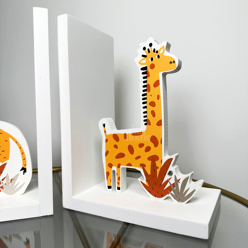 Safari Childrens Bookends - Lion And Giraffe
