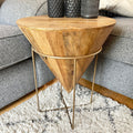 Mango Wood Cone Side Table