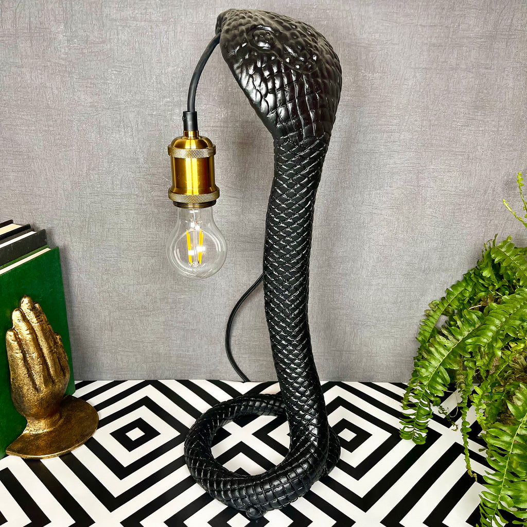 Schwarze Königskobra-Schlangenlampe