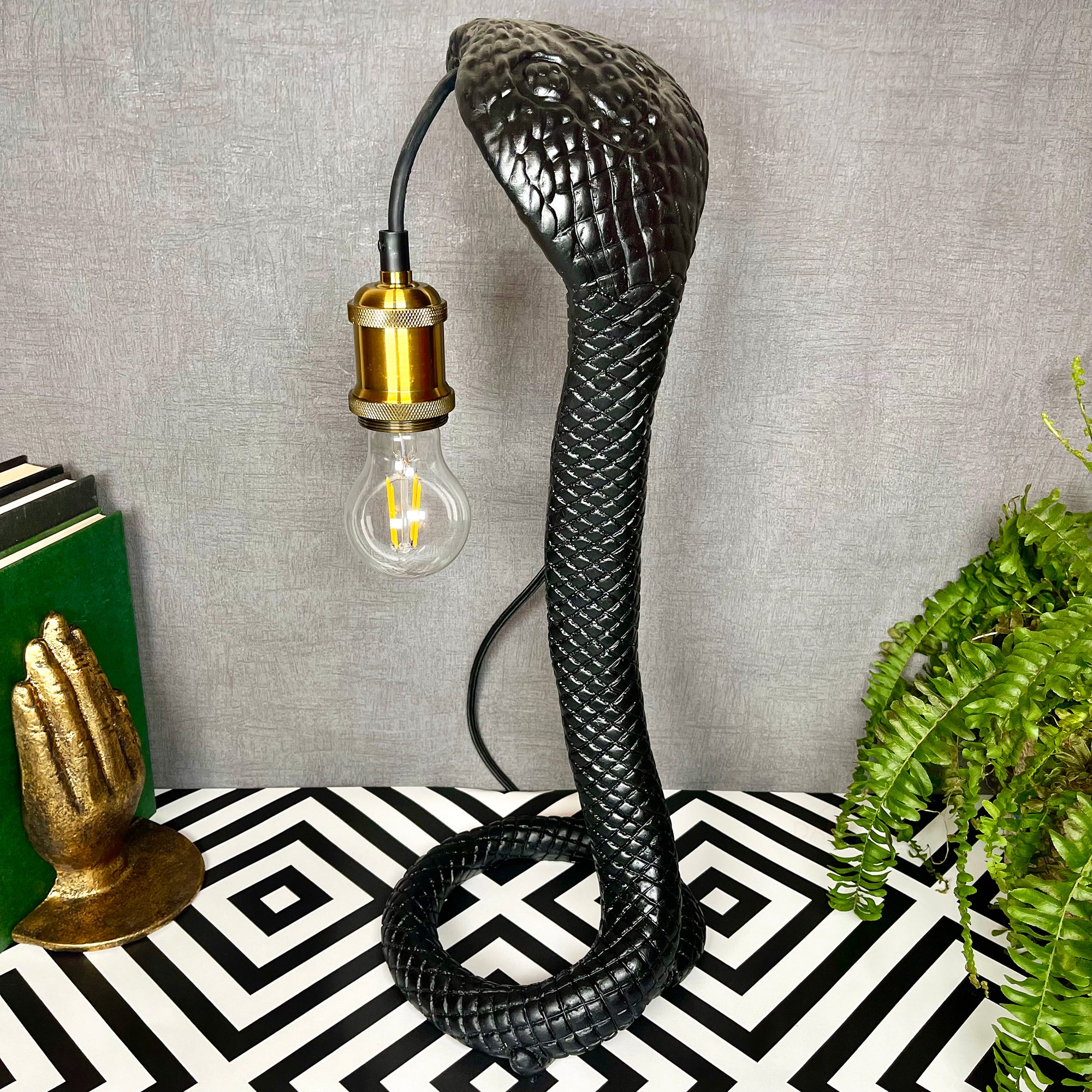 Black King Cobra Snake Lamp