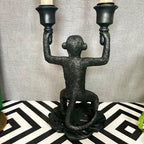 Doppelter Kerzenständer „Black Monkey“.