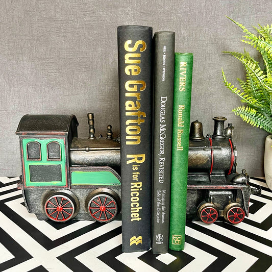 Buchstützen-Set „Eisenbahn“ aus Kunstharz