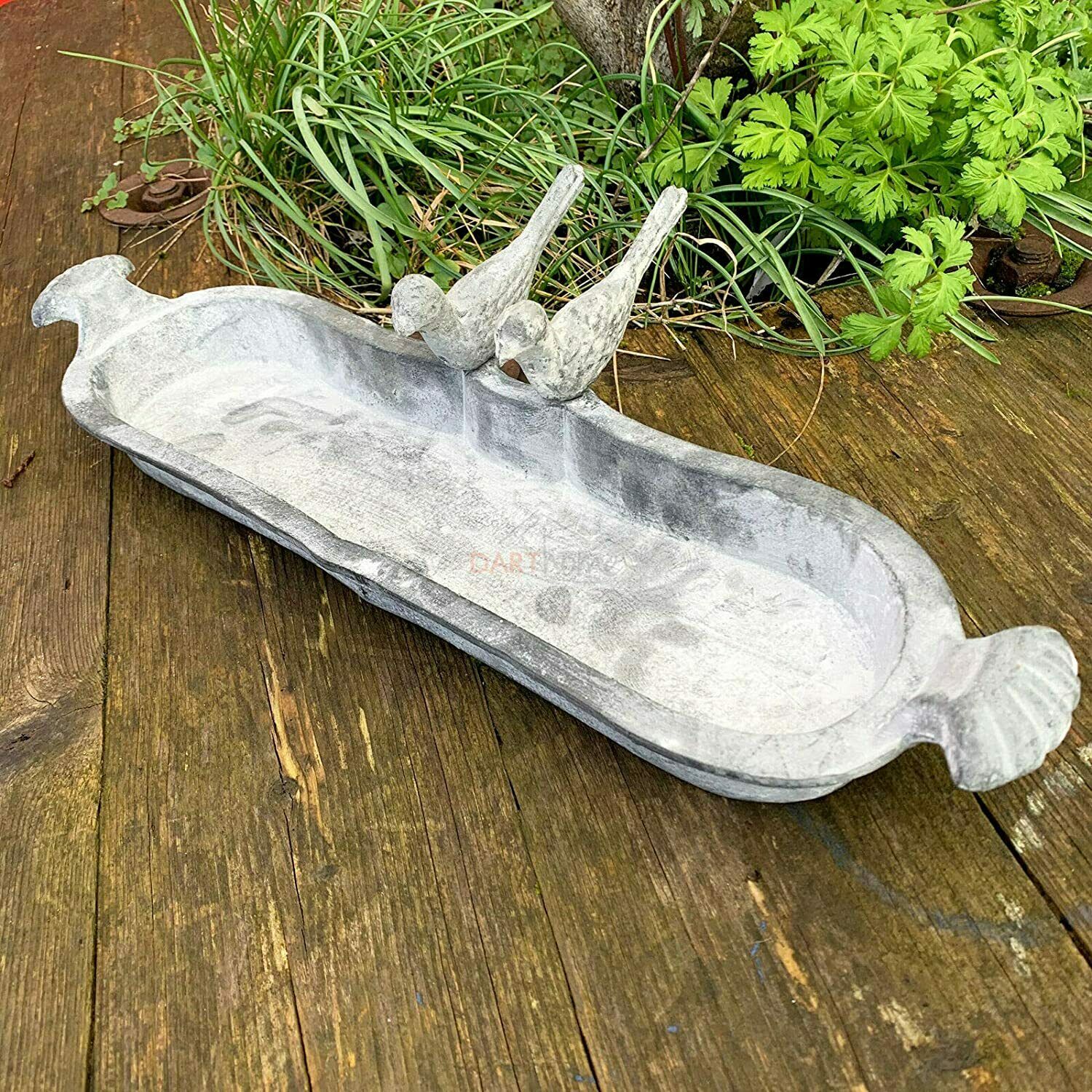 Vintage Lead Outdoor Garden Wild Bird Bath Trough 47cm