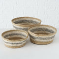 Set Of 3 Woven Corn Husk Storage Baskets
