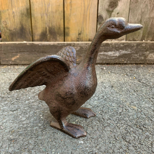 Gartenfigur Ente aus Gusseisen, 15 cm
