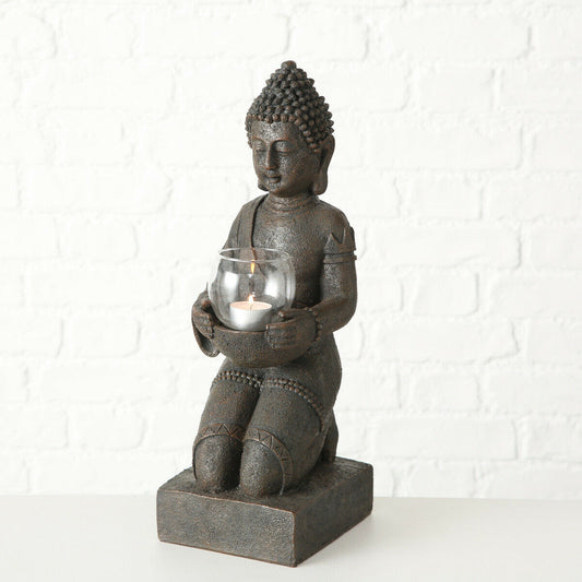 Brauner Buddha-Teelichthalter