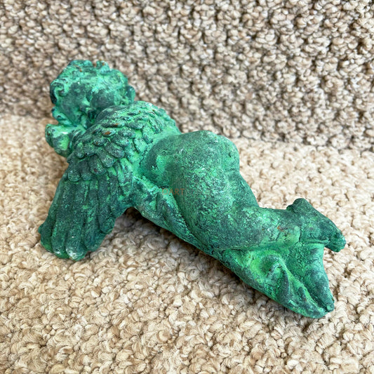 Verdigris Cast Iron Sleeping Cherub Ornament