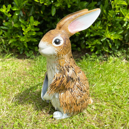 Metal Baby Rabbit Garden Sculpture