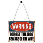 Neuheitsschild „Beware Of Wife“ aus Metall, 25 cm
