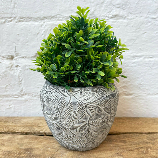 Ceramic Embossed Leaf Pot