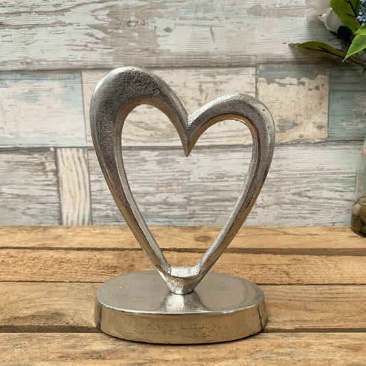 Brushed Silver Love Heart Ornament