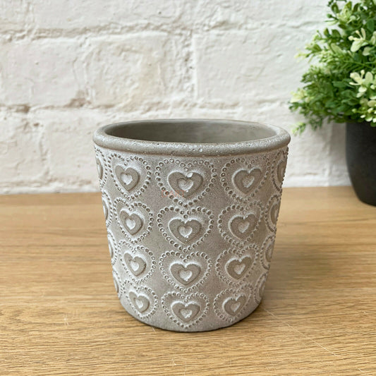 Cement Mini Hearts Plant Pot Cover