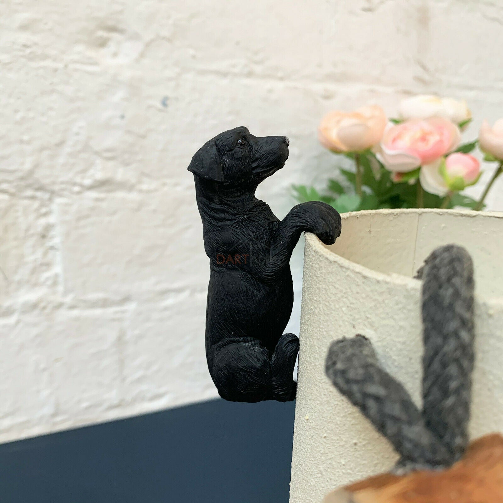 Resin Black Labrador Dog Pot Hanger 8cm