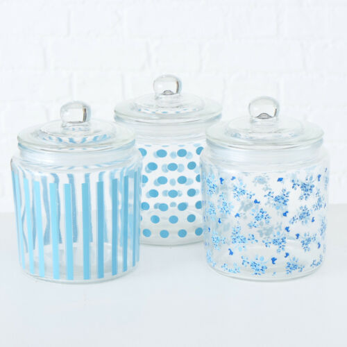 Blue Tea Coffee Sugar Jars With Lids